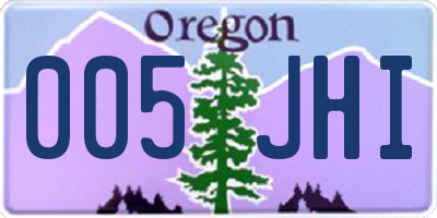 OR license plate 005JHI
