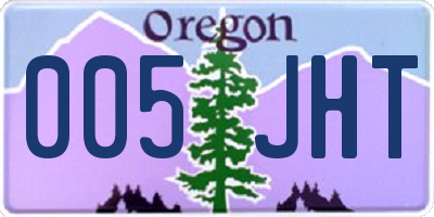 OR license plate 005JHT