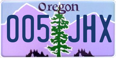 OR license plate 005JHX
