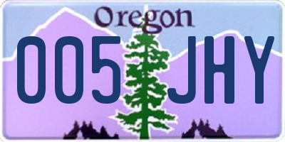 OR license plate 005JHY