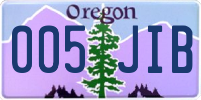 OR license plate 005JIB