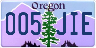 OR license plate 005JIE