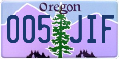 OR license plate 005JIF
