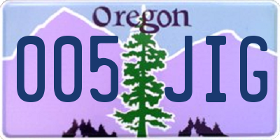 OR license plate 005JIG