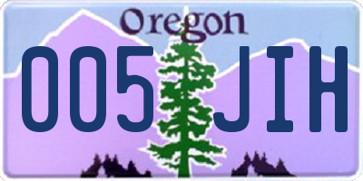 OR license plate 005JIH