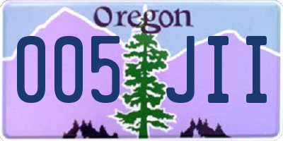 OR license plate 005JII