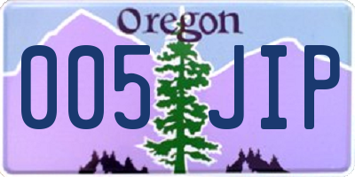 OR license plate 005JIP