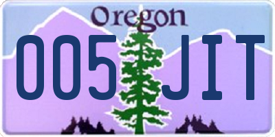 OR license plate 005JIT
