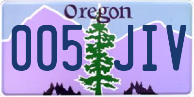 OR license plate 005JIV