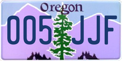 OR license plate 005JJF