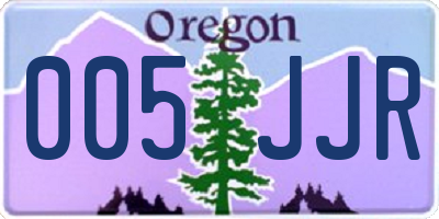 OR license plate 005JJR