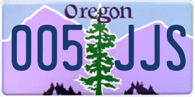 OR license plate 005JJS
