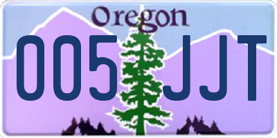 OR license plate 005JJT