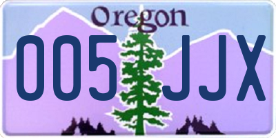 OR license plate 005JJX