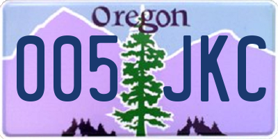 OR license plate 005JKC