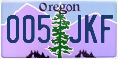 OR license plate 005JKF