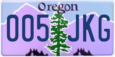 OR license plate 005JKG
