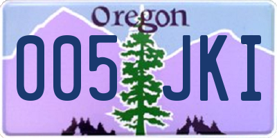OR license plate 005JKI