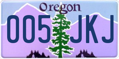 OR license plate 005JKJ