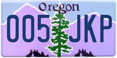 OR license plate 005JKP