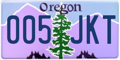 OR license plate 005JKT