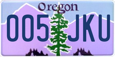 OR license plate 005JKU