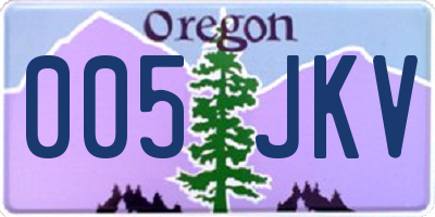 OR license plate 005JKV