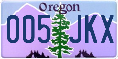 OR license plate 005JKX