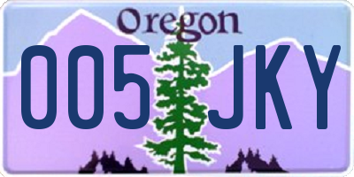 OR license plate 005JKY