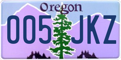 OR license plate 005JKZ