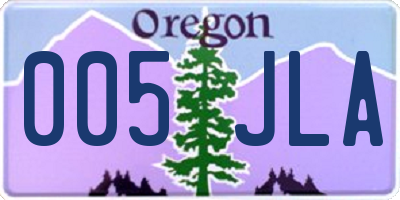 OR license plate 005JLA