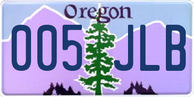 OR license plate 005JLB