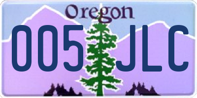 OR license plate 005JLC