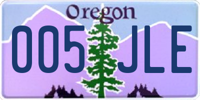 OR license plate 005JLE