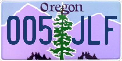 OR license plate 005JLF