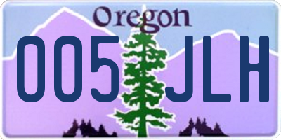 OR license plate 005JLH