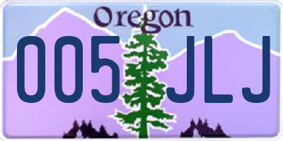 OR license plate 005JLJ