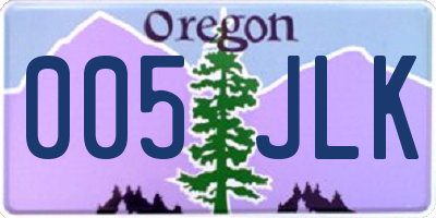 OR license plate 005JLK