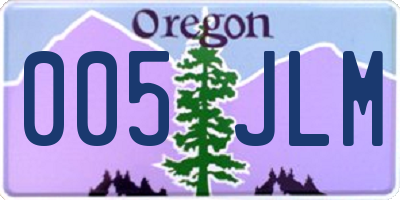 OR license plate 005JLM