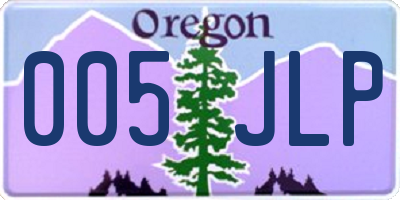 OR license plate 005JLP