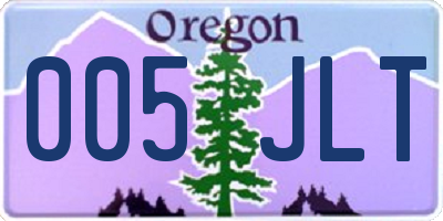OR license plate 005JLT