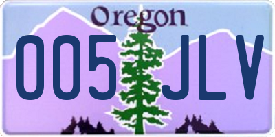 OR license plate 005JLV