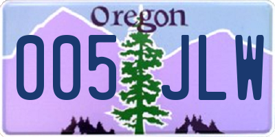 OR license plate 005JLW