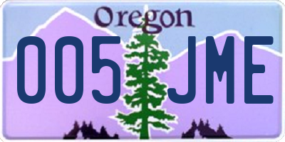 OR license plate 005JME