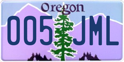 OR license plate 005JML
