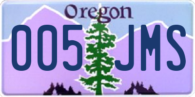 OR license plate 005JMS