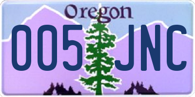 OR license plate 005JNC