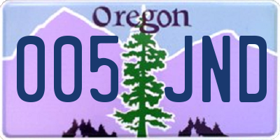 OR license plate 005JND