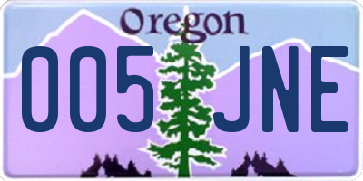 OR license plate 005JNE