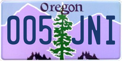 OR license plate 005JNI
